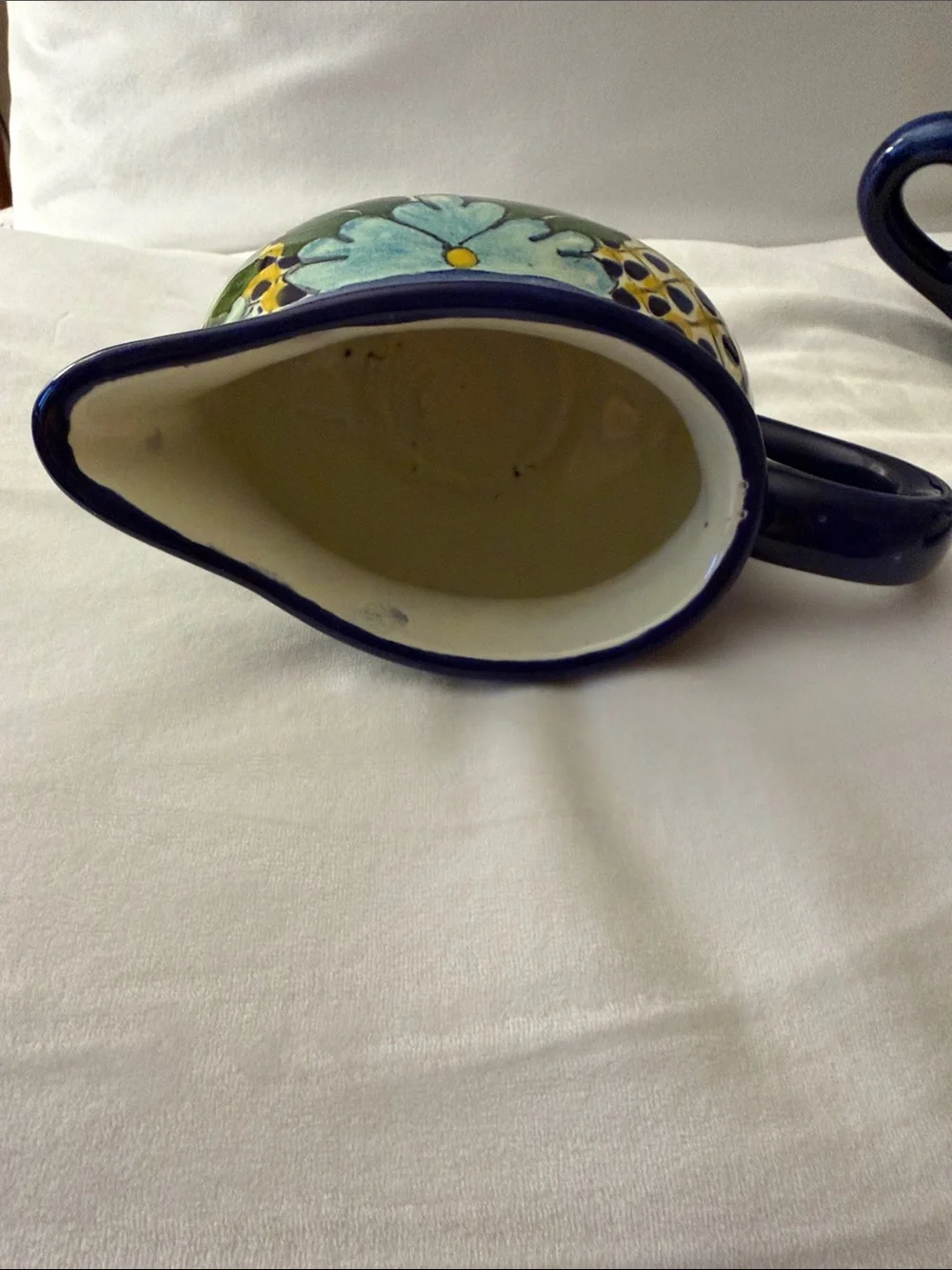 Mexican Talavera Lidded Sugar Bowl & Creamer.
